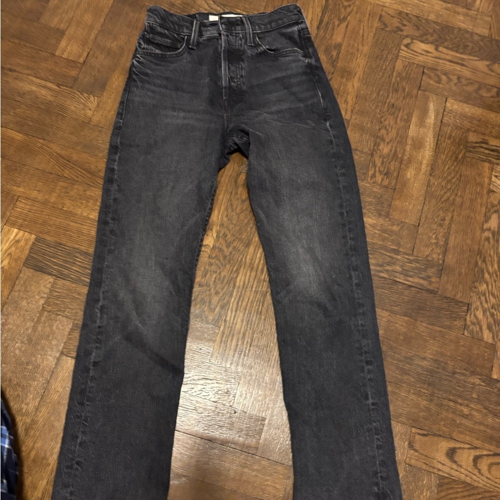 MOTHER black washed jeans size 25 straight leg